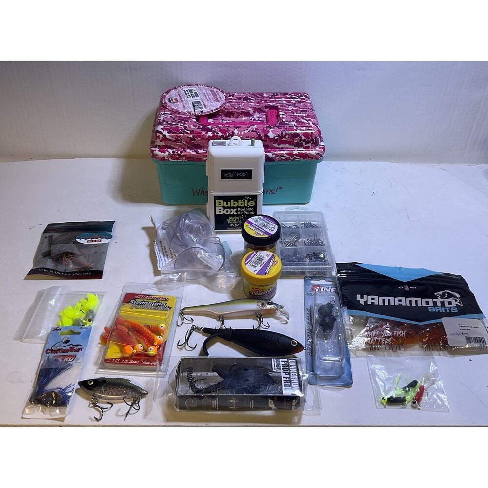 Tackle Box Loaded with Tackle Bait Lures Crappie Pike Fishing